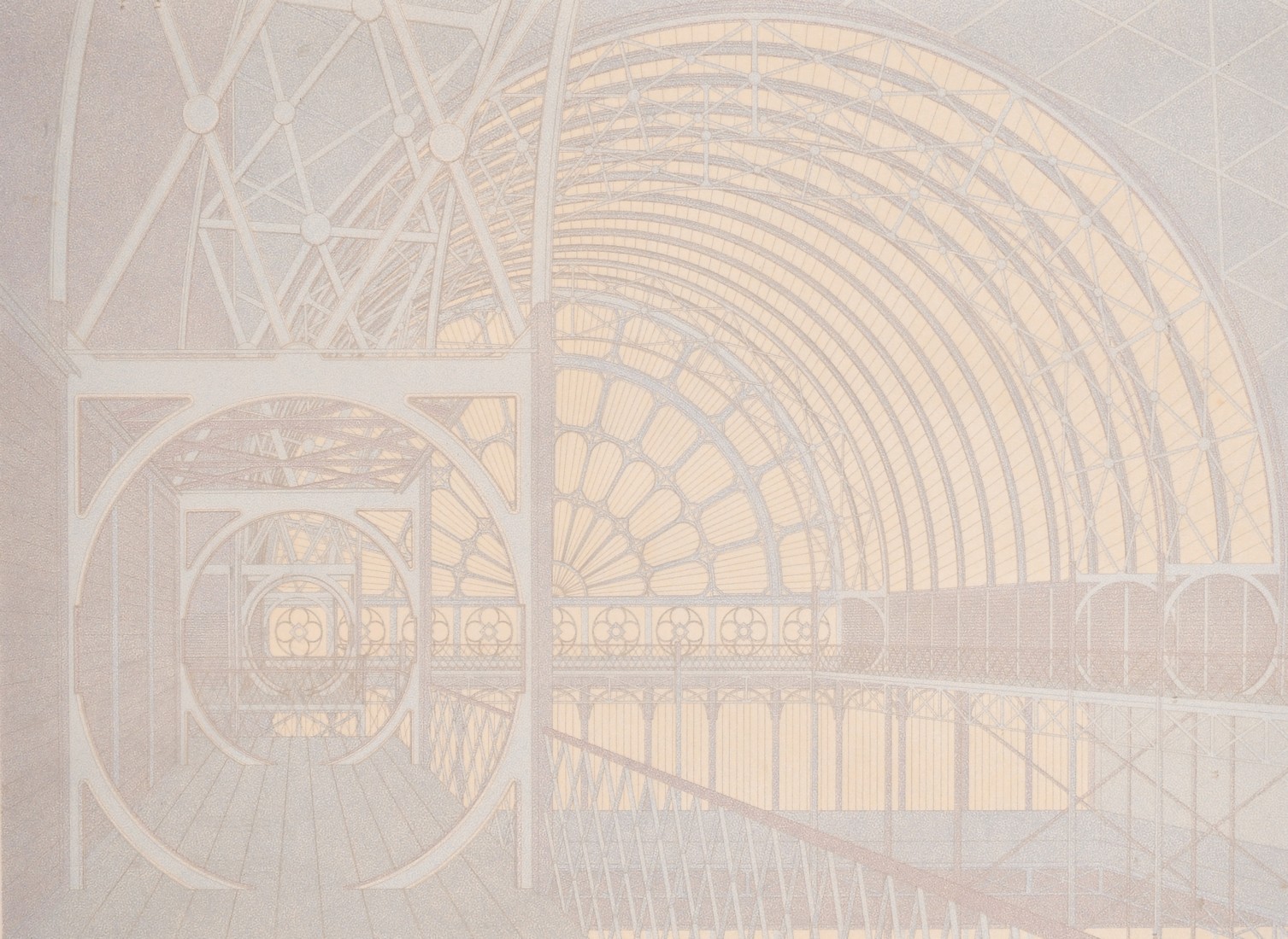 Ben Johnson (b. 1946), 'Crystal Palace', screenprint, signed and numbered 97/200, 19" x 27.5" (48