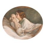 English School, Circa 1900, a mother and her child, watercolour and bodycolour, 17.5" x 21" (44.5