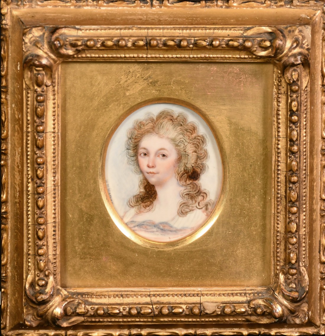 H. M. Horner..?, a miniature portrait of a lady, watercolour and bodycolour on ivory, signed, 2. - Image 2 of 4