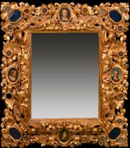 An outstanding early 19th Century carved giltwood frame, rebate size 28" x 22" (71 x 56cm), wide