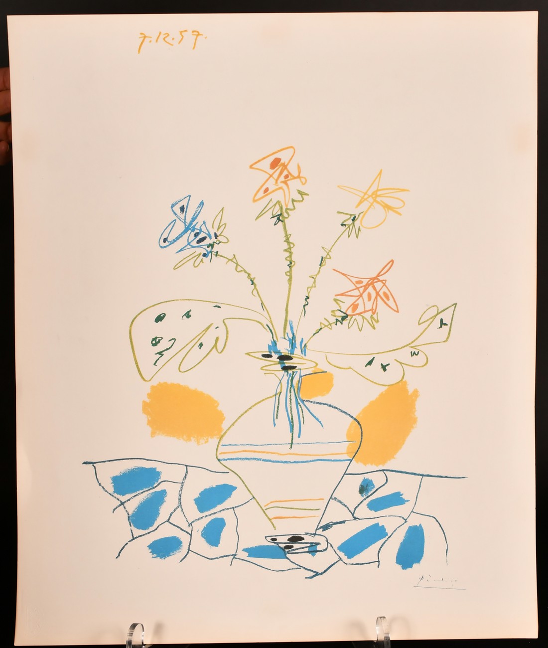After Picasso, 'Vase with Flowers', lithograph, published 1983, 23" x 18" (58 x 46cm), unframed, a/ - Image 2 of 3