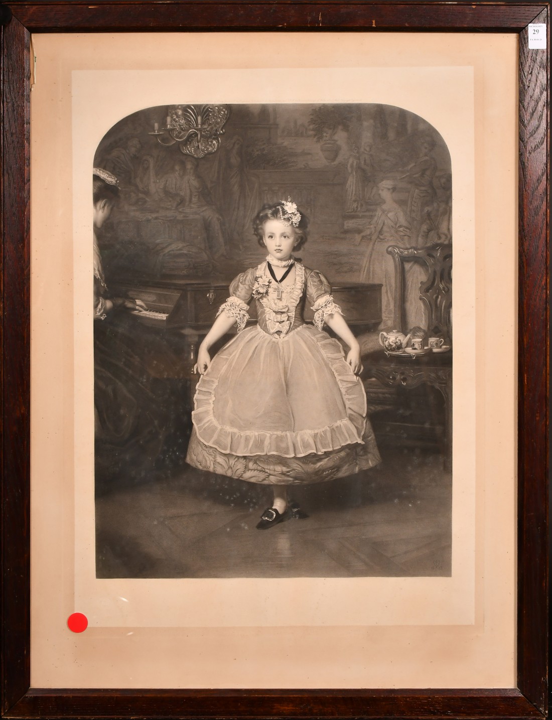After John Everett Millais, 'A Minuet', mezzotint on India paper, with Print Sellers Association - Image 2 of 3