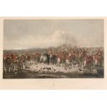 W.H. Simmons after Anson A Martin, 'The Bedale Hunt', hand coloured engraving, image size 16.5" x