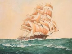 William Minshall Birchall (1884-1941), 'Romantic Sail', watercolour, signed and inscribed, 9.25" x