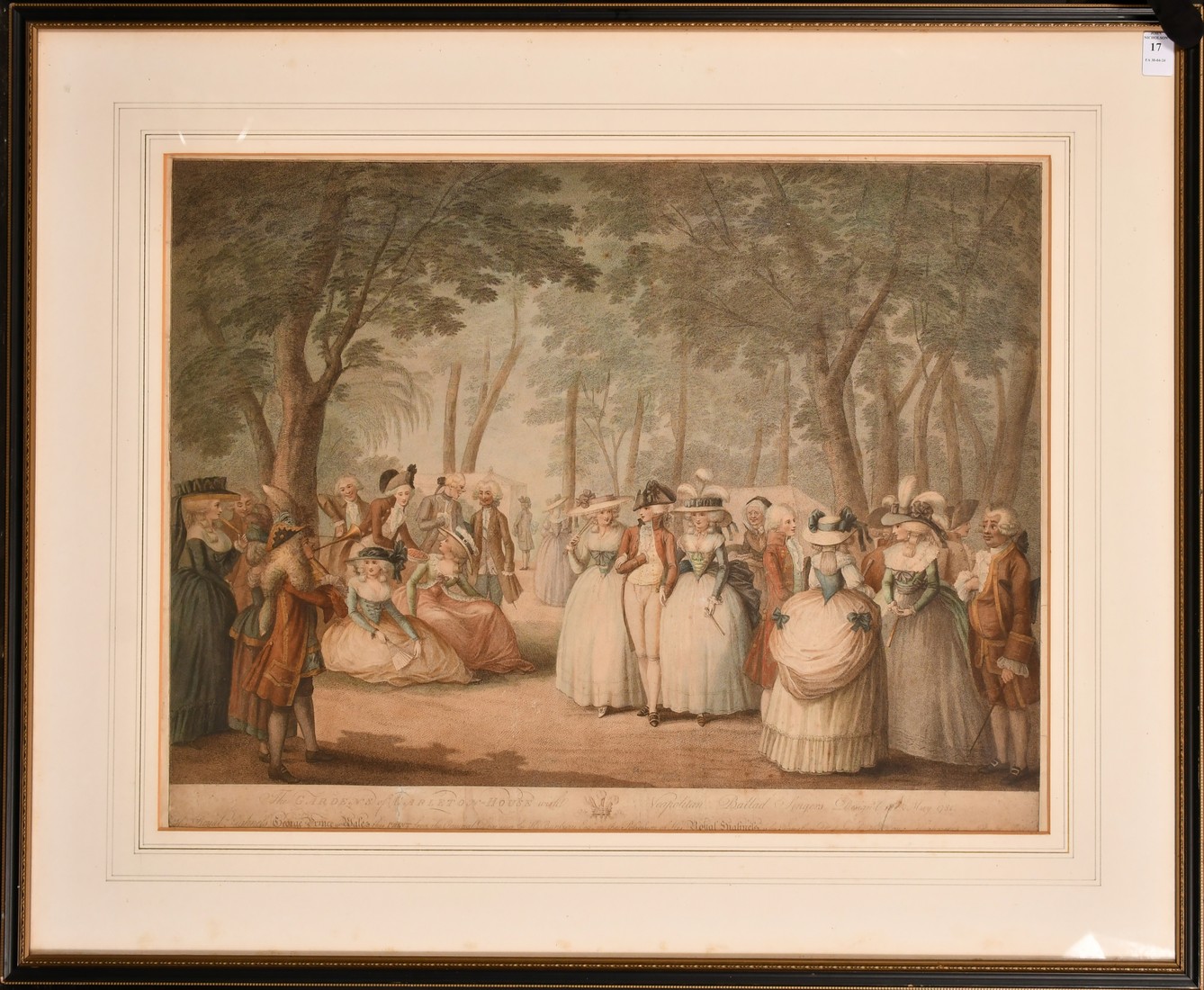 Dickinson after Bunbury, late 18th Century, The Gardens of Carleton House with Neapolitan Ballad - Image 2 of 3