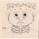 Nicolas Clreihew Bentley (1907-1978), an ink caricature of Lord Curzon, signed, sheet size 6" x