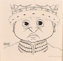 Nicolas Clreihew Bentley (1907-1978), an ink caricature of Lord Curzon, signed, sheet size 6" x