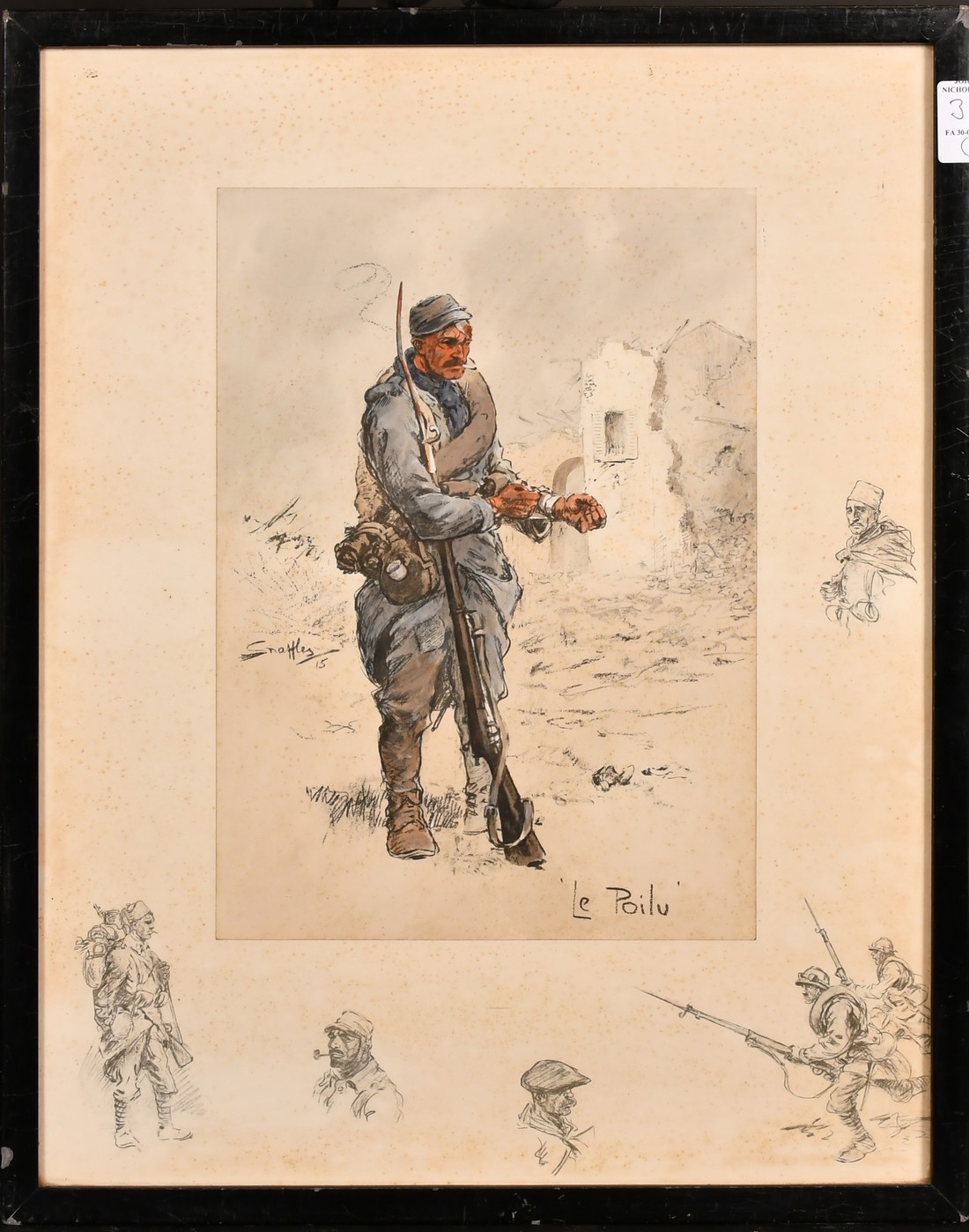 Snaffles, 'Sans Panache' and 'Le Poilu', two hand coloured prints, each around 11" x 8" (28 x 20cm), - Image 4 of 6