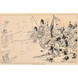 Sydney Conrad Strube (1892-1956), 'The Die Hards, 1929', pencil ink and crayon, signed, 14.75" x