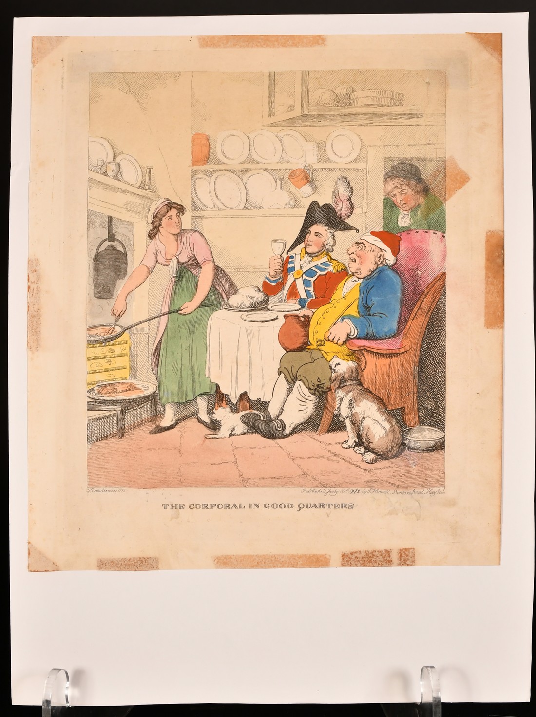 Thomas Rowlandson (1756-1827), 'The Corporal in Good Quarters', hand coloured etching, plate size - Image 2 of 2