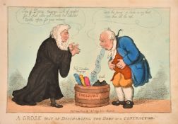 Thomas Rowlandson (1756-1827), 'A Grose Way of Discharging the Debt of a Contractor', hand