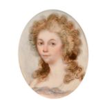 H. M. Horner..?, a miniature portrait of a lady, watercolour and bodycolour on ivory, signed, 2.