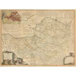 Emanuel Bowen, an 18th Century hand coloured map, 'An Improved Map of the County of Somerset', 21.5"