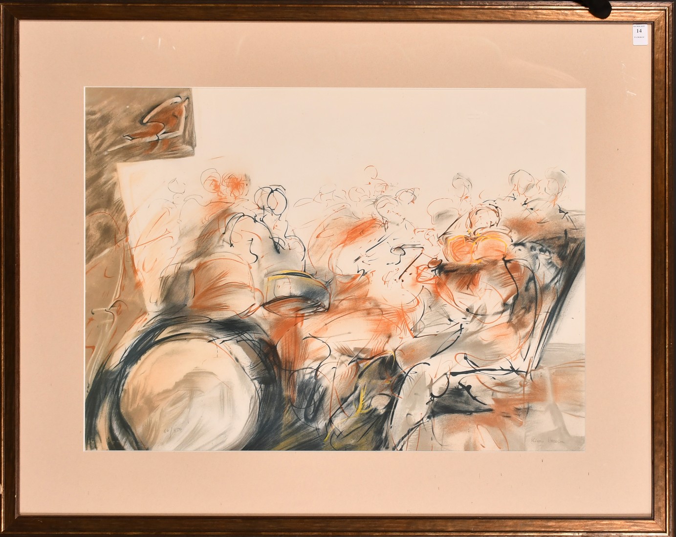 Kiro Urdin (b. 1945), figures in a musical ensemble, lithograph, signed in pencil and numbered 60/ - Image 2 of 4