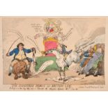 Thomas Rowlandson (1756-1827), 'The Hanoverian Horse and British Lion', hand coloured etching, plate