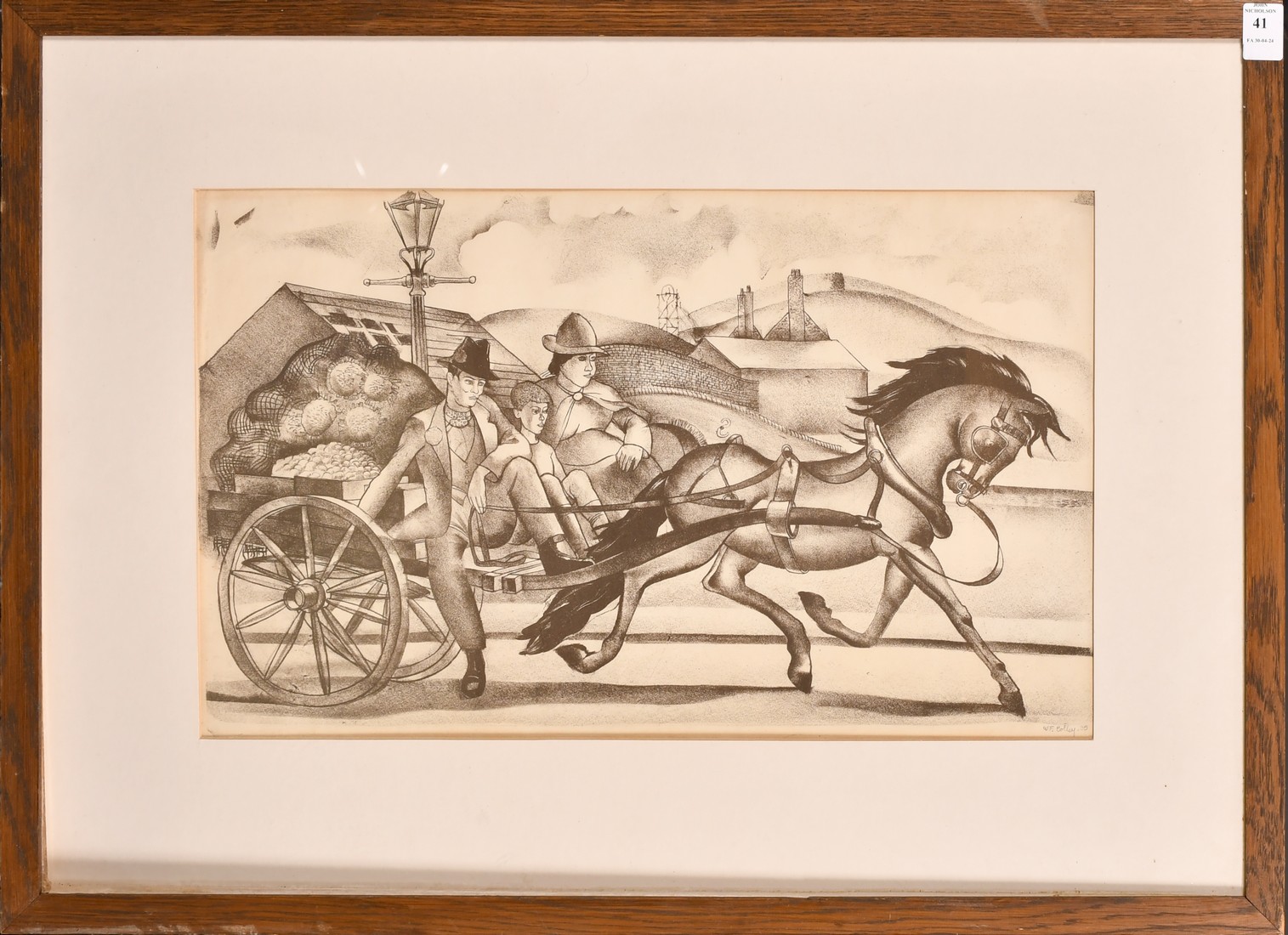 William Frederick Colley, 'The Hawkers', lithograph, signed in pencil and dated 35, 12" x 19" (30 - Image 2 of 4