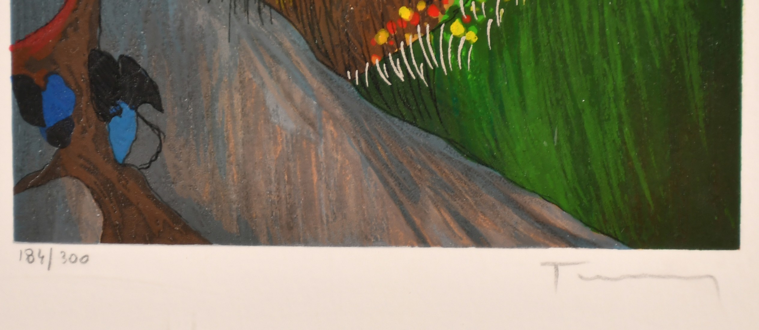 Isaac Tarkay (1935-2012), a landscape view, colour print, signed and numbered 184/300 in pencil, - Image 3 of 4