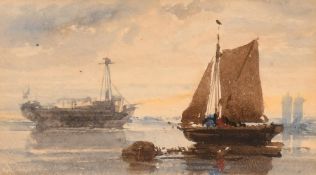 William Leighton Leitch (1804-1883), a pair of watercolour marine studies, each 2.25" x 4" (5.5 x