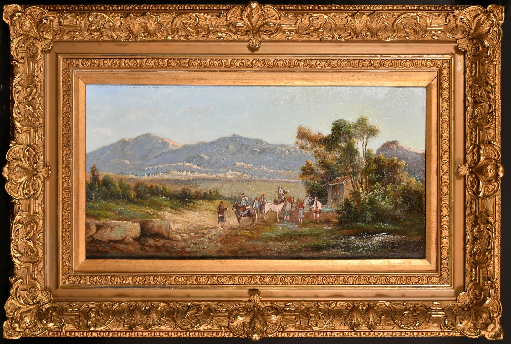 Anton Schoth (1859-1906) German, a Turkish landscape with figures and horses, oil on canvas, signed, - Image 2 of 4