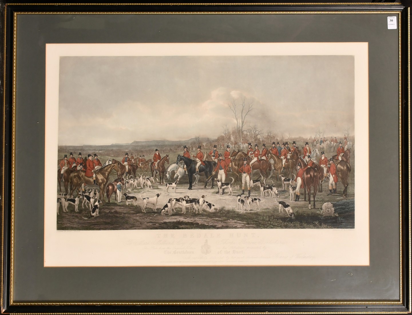 W.H. Simmons after Anson A Martin, 'The Bedale Hunt', hand coloured engraving, image size 16.5" x - Image 2 of 3