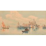 Andrea Biondetti (1851-1946), a Venetian view, watercolour, signed, 6" x 11.75" (15 x 29.5cm).