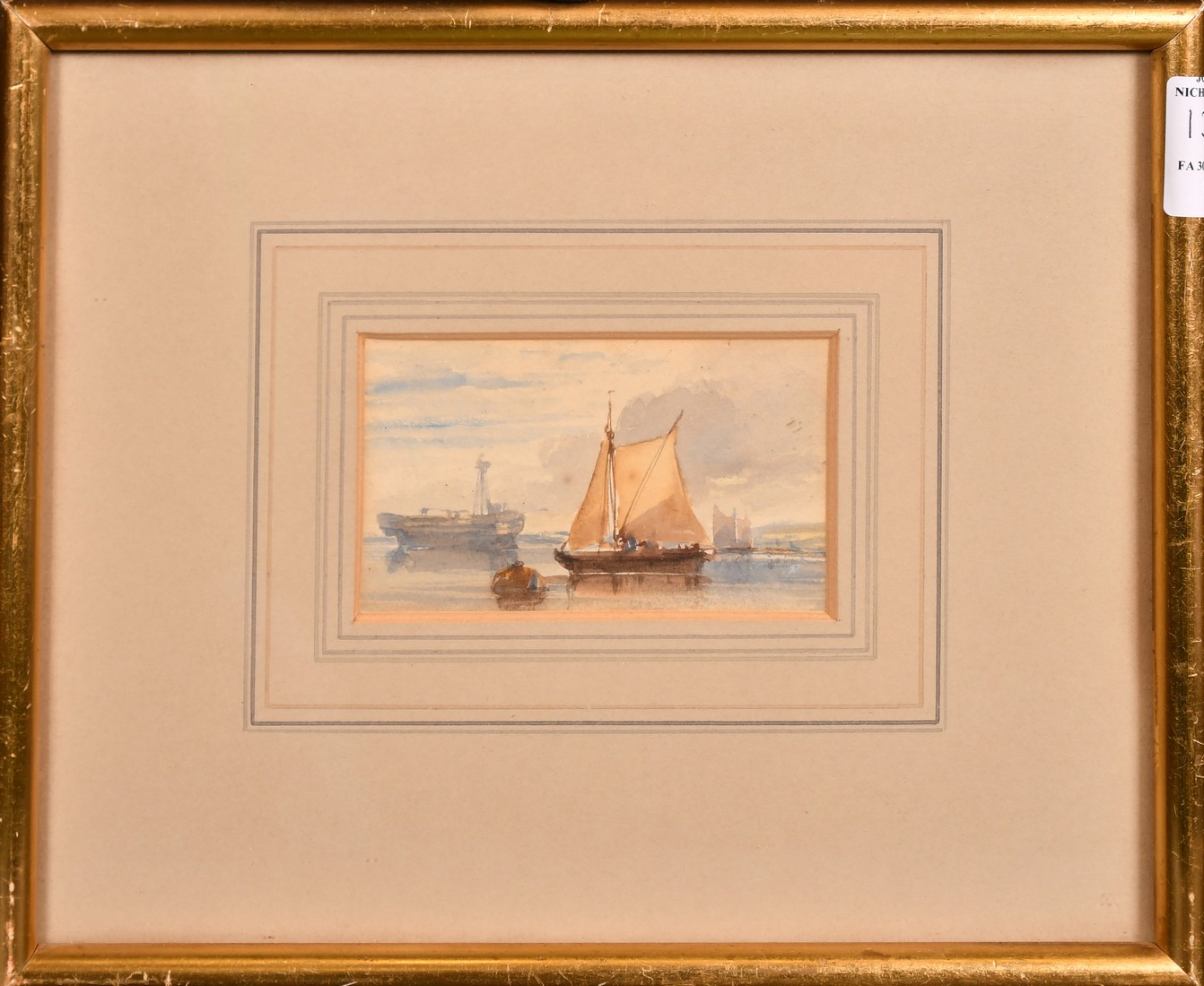 William Leighton Leitch (1804-1883), a pair of watercolour marine studies, each 2.25" x 4" (5.5 x - Image 3 of 4