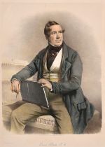 David Roberts, Self Portrait of the artist, hand coloured lithograph on India paper, image size