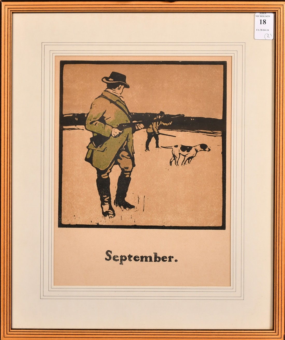 William Nicholson (1872-1949), 'March' and 'September', two lithographs from an Almanac of Sports, - Image 3 of 4