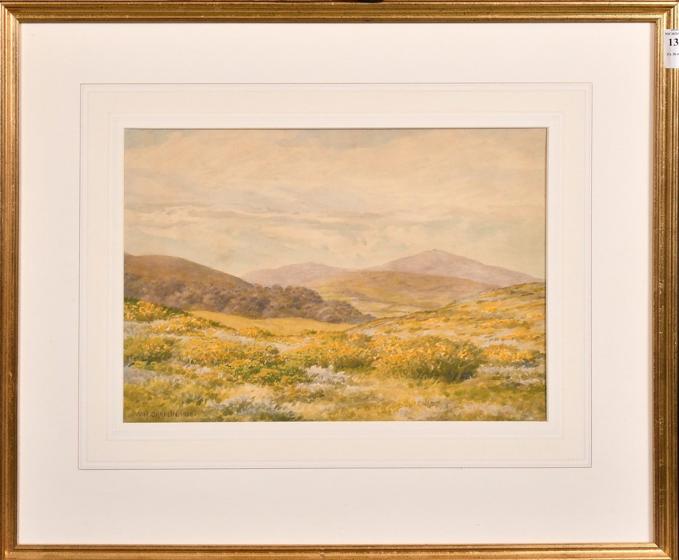 Walter H Chaplin (Exhibited late 19th Century), 'Moel Fammu, Wales', watercolour, signed, 9" x 13. - Image 2 of 4