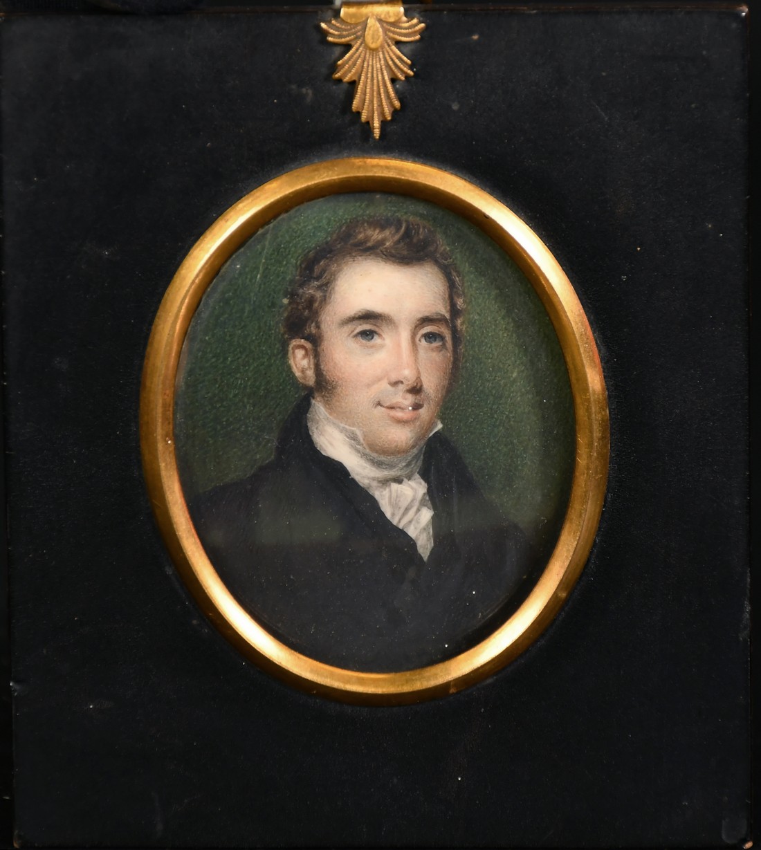 English School, Circa 1820, a miniature portrait of gentleman, watercolour and bodycolour on - Image 2 of 3