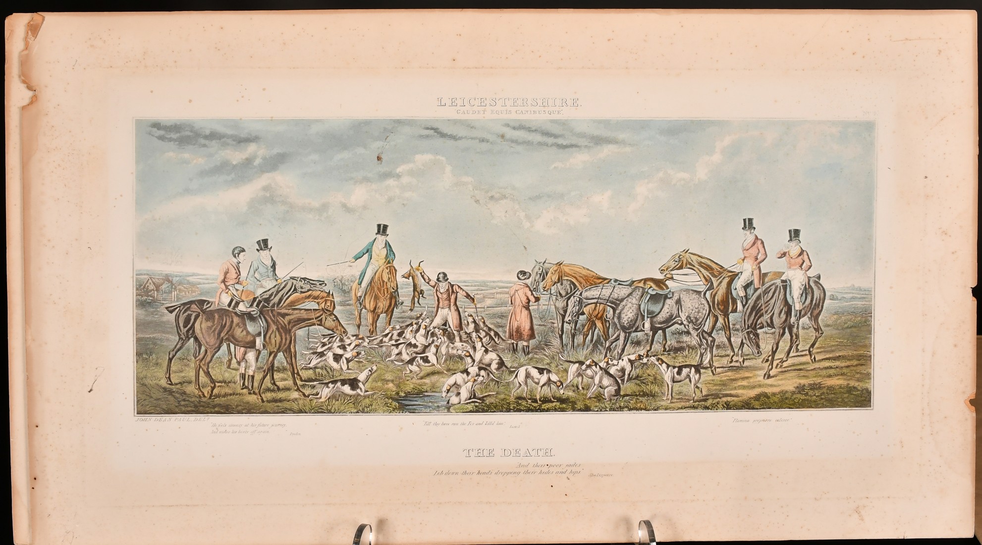 John Dean Paul, two unframed hand coloured prints of the Leicestershire hunt, plate size 13" x - Image 3 of 3