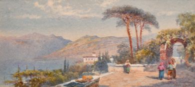 Charles Rowbotham (1856-1921), a pair of watercolour views around Lake Como, signed and inscribed,