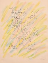 Jean Cocteau (1889-1963), a limited-edition lithograph featuring centaurs, numbered 53/150,