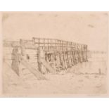Michael Blaker, 'The Old Bridge, Shoreham', etching, signed in pencil, inscribed and numbered 1/