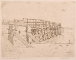 Michael Blaker, 'The Old Bridge, Shoreham', etching, signed in pencil, inscribed and numbered 1/