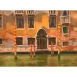 David Allen (b. 1945), 'Fading Fa ade on the Grand Canal', pastel, signed, 7" x 9.5" (18 x 24cm).