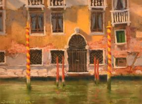 David Allen (b. 1945), 'Fading Fa ade on the Grand Canal', pastel, signed, 7" x 9.5" (18 x 24cm).