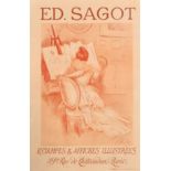 After Helleu, 'Ed. Sagot', a lithographic poster, printed by Chaix, 41" x 28.5" (104 x 72.5cm) a/f.