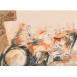 Kiro Urdin (b. 1945), figures in a musical ensemble, lithograph, signed in pencil and numbered 60/