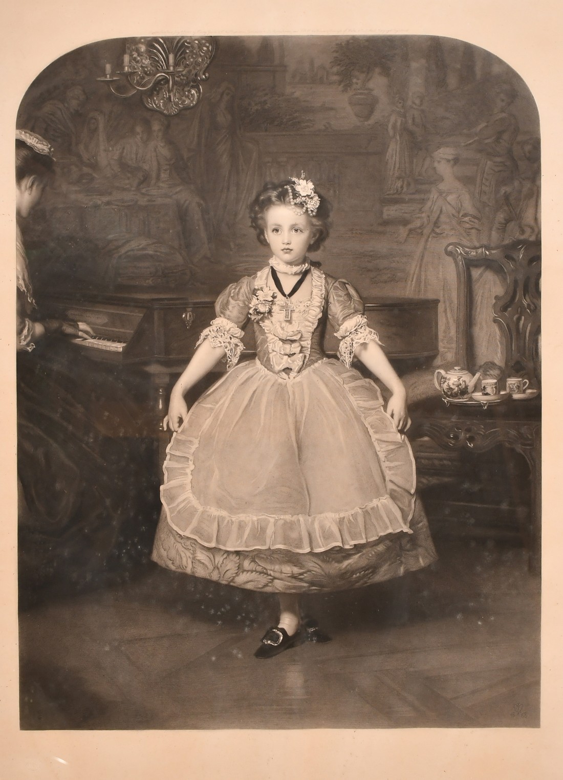 After John Everett Millais, 'A Minuet', mezzotint on India paper, with Print Sellers Association