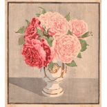 Dagmar Hooge, 'Red Roses', colour woodblock, signed in pencil and inscribed with an indistinct