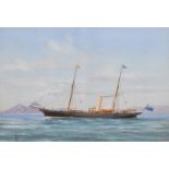 De Simone (19th/20th Century), a pair of gouache paintings of the ship Thetis, one entering the