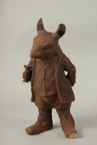 A CAST IRON BEATRIX POTTER RAT. 40cms high,