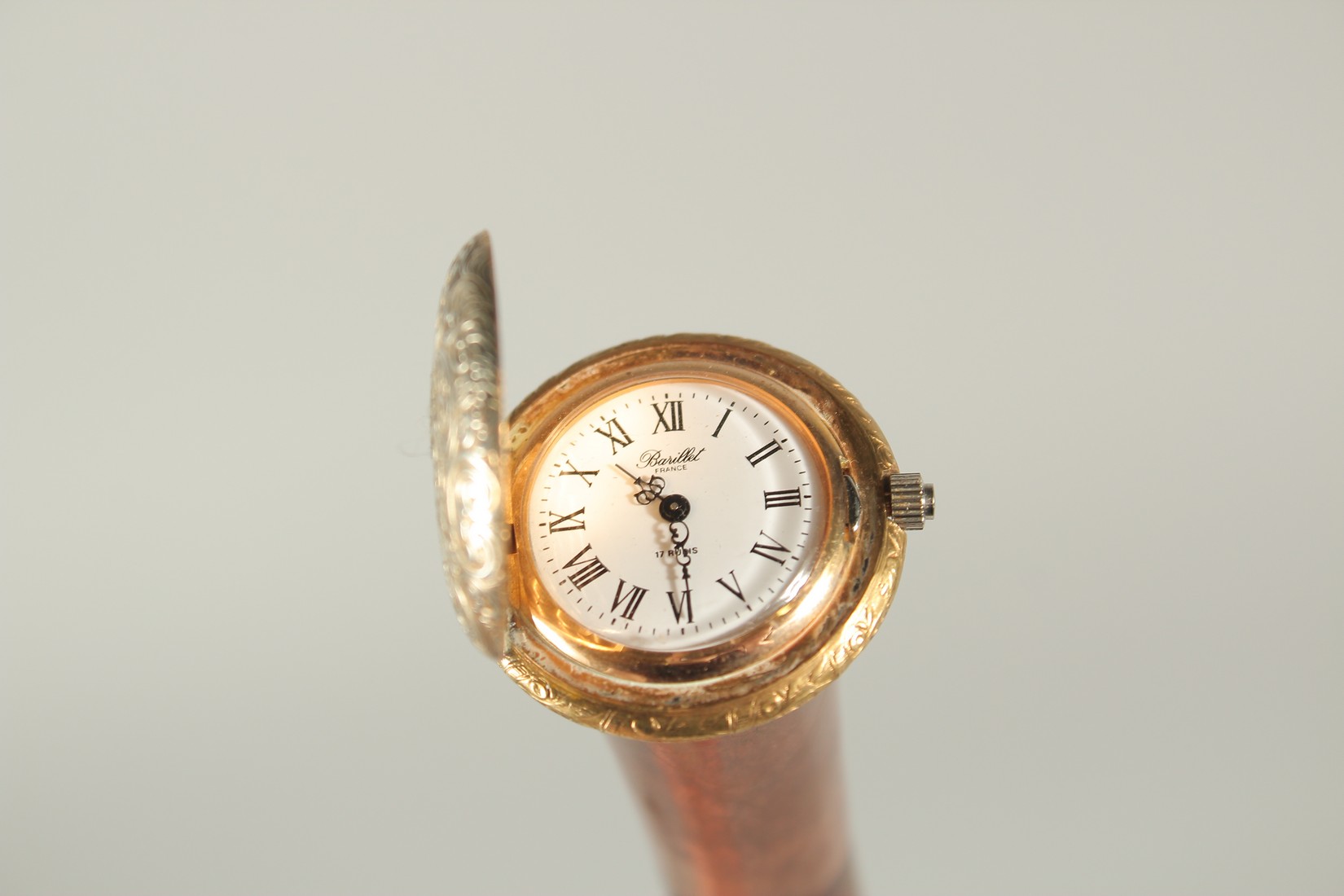 A RARE 19TH CENTURY SWORD STICK with a watch in the handle. 35ins long. - Image 5 of 9