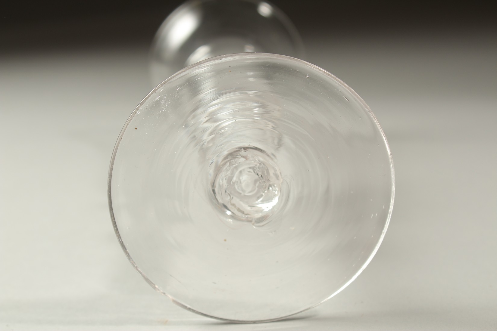 A GEORGIAN WINE GLASS with white opaque twist stem and single knop. 6ins high. - Image 3 of 3