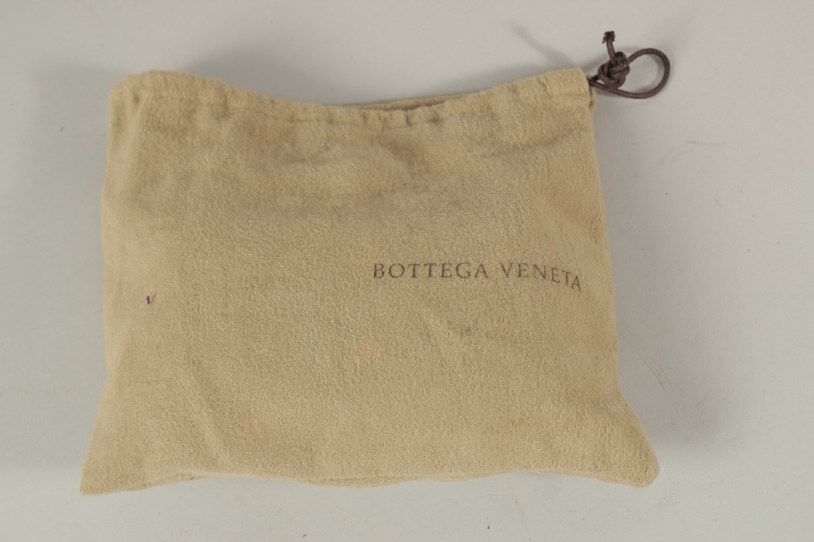 A BOTTEGA VENETA, ITALY, CLUTCH BAG with snakeskin banding. 17cms long, with a dust cover. - Image 4 of 4