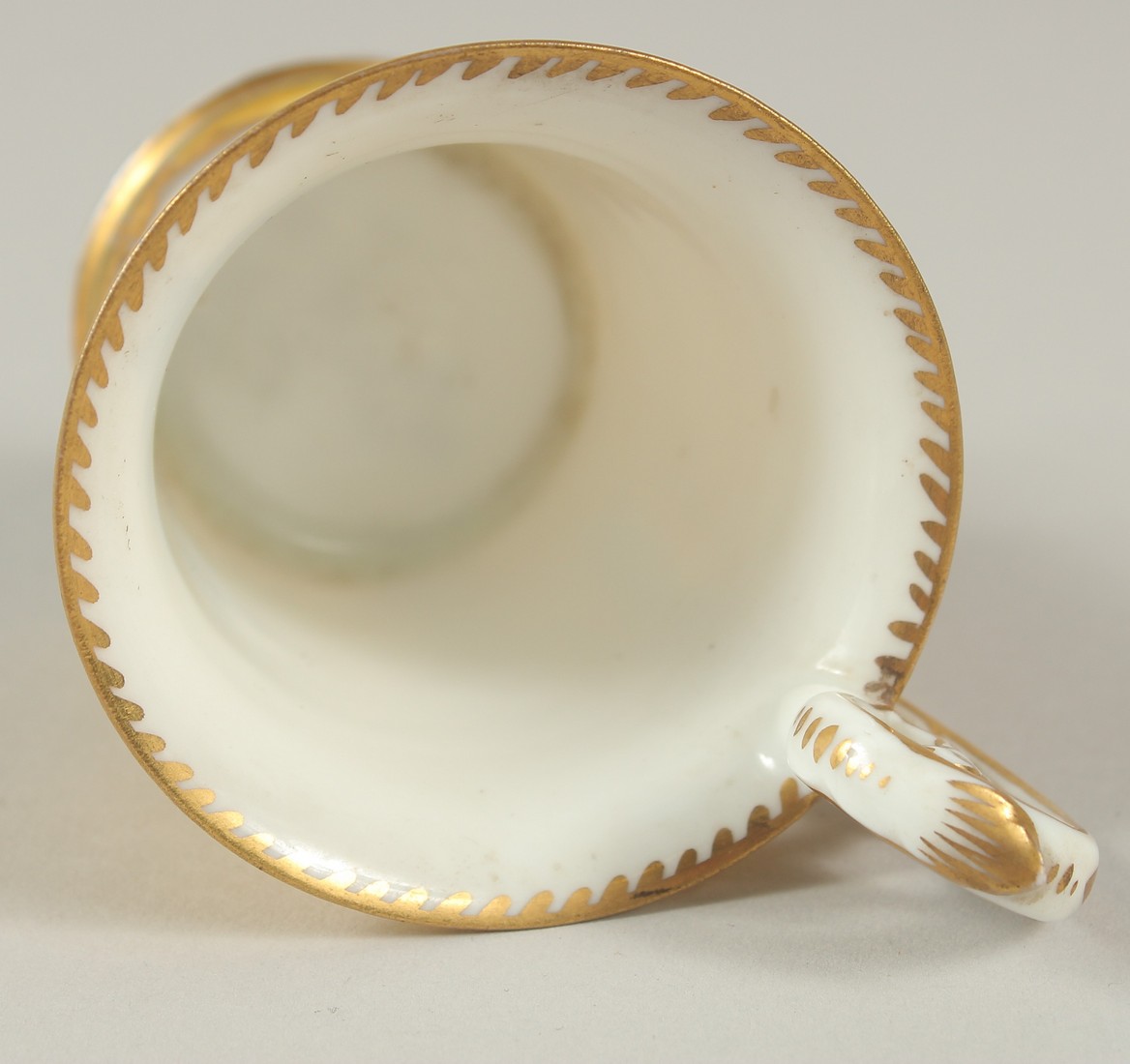 A GOOD DRESDEN CUP with yellow ground, painted with an oval of a cupids. Dresden in gold M.M.S. - Image 4 of 5