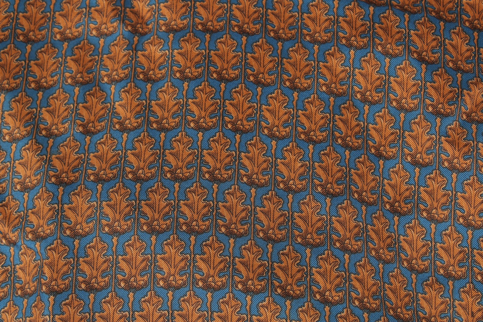 A HERMES TAN AND BLUE, SILK AND WOOL, POLO NECK LONG SLEEVED SWEATER. - Image 2 of 4