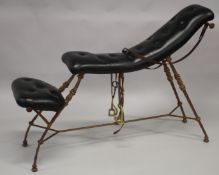 Christian Maas, in the manner of Mark Brazier - Jones, a wrought iron and button upholstered black