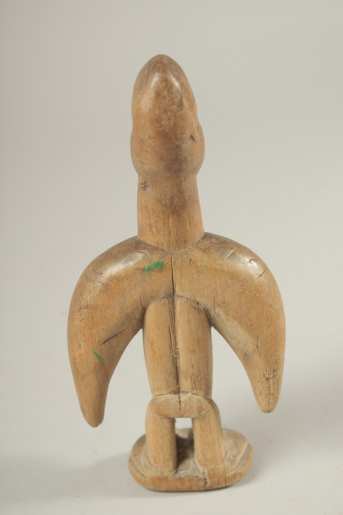 A WORN WOOD FEMALE TRIBAL FIGURE. 7ins high. - Image 2 of 2